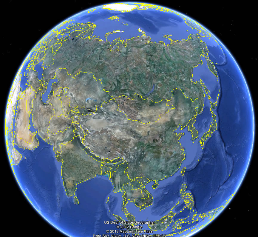 Asia Earth Map